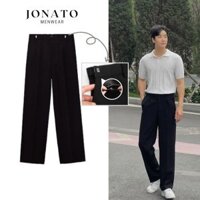 Quần tây nam ống suông rộng điều chỉnh cạp JONATO, quần vải ống rộng phong cách trẻ trung năng động