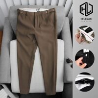 Quần tây nam Smart Pants cạp trượt điều chỉnh linh động dáng đứng suông đen QA2M2 HELEMAN