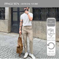 Quần Tây Nâu Nhạt Basic Nam, Quần Âu Cao Cấp PINGUYEN 107