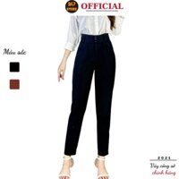 Quần tây nữ công sở 3 khuy 247STORE (màu đen), dáng dài, cạp cao, form rộng, ống suông và ôm, vải tuyết mưa - Hàng mới v