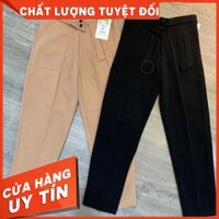 Quần tây nữ công sở baggy lưng cao chất liệu tuyết mưa dày dặn bền màu ít bám bụi phù hợp mặc đi làm, đi chơi - Hàng nhậ