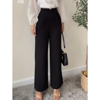 quần tây nữ dài ống suông màu đen NPQUAN023