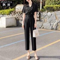 Quần tây nữ lưng cao đi học ống đứng 3 khuy đẹp cao cấp Hàn Quốc Q198 - ĐEN - M