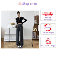 Quần tây nữ lưng cao suông ống rộng 1 cúc khóa kéo ms63888