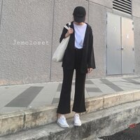 quần Tây nữ ống loe chất liệu tuyết mưa - đen,S< 43kg6484