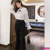 Quần Tây Nữ Ống Loe Phong Cách Dễ Thương, Thanh Lịch Màu Đen - Size S, M, L