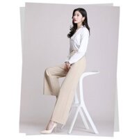 Quần tây nữ ống rộng vải tuyết mưa QT24 - TRẮNG KEM - M