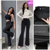 Quần Tây  Ống Loe Lưng Cao - Chất UMI SỊN Co Giãn 4 chiều - Quần ống bass cao cấp