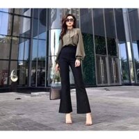 Quần Tây Ống Loe Lưng Cao - Quần Tây ống bass - vải tuyết mưa