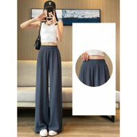 Quần tây ống rộng nữ công sở cạp lưng cao dáng quần vải ống rộng nữ suông dài dày dặn