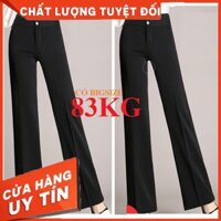 QUẦN TÂY ỐNG SUÔNG LOE CẠP CAO GEN BỤNG 2 KHUY, DÁNG DÀI 102 CM, QUẦN ỐNG RỘNG NỮ có BigSize 83KG - Hàng nhập khẩu