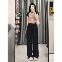 Quần tây ống suông lưng cao, quần tây nữ (dài 100cm đến 105 cm)