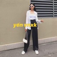 Quần tây ống suông lưng cao
