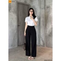 Quần tây ống suông lưng cao