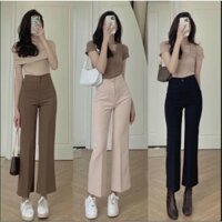 Quần Tây Ống Suông Nữ TOTOSA Cạp Lưng Cao Dáng Suông Loe Nhẹ TT05