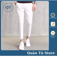 Quần Tây Trắng, Quần Âu Trắng fom Hàn quốc,Chất vải loại 1 đẹp dày dặn, đảm bảo không lộ khuyết điểm