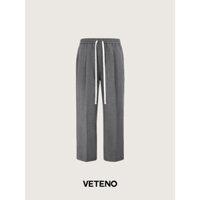 QUẦN TÂY XÁM VETENO STUDIO VẢI WOOL FORM SUÔNG ĐỨNG