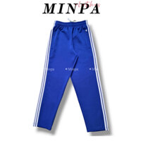 Quần thể dục 3 sọc poly co giãn 4 chiều màu xanh dương quần dài thể thao nam nữ đi học sinh cấp 1 2 3