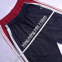 Quần thể dục bigsize nam nữ 3 sọc trắng quần thể thao size to học sinh cấp 1 2 3 ống suông chất vải cào