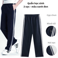 Quần thể dục, đồng phục học sinh [ ĐỦ SIZE 1M- 1M85 ] Quần thể thao xanh đen vải thun sợi chéo giá rẻ