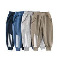 Quần thể thao 100% cotton trẻ em quần dài thường ngày bé trai bé gái quần bó ống rộng