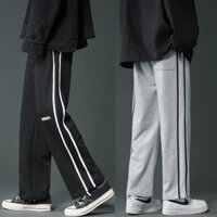 Quần thể thao 2 sọc chất lượng cao dành cho nam nữ có logo "ESSENTIALS", quần ống rộng, thẳng làm bằng vải Xleo chống nhăn, không xù