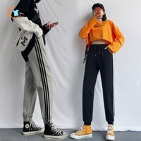 Quần Thể Thao 2 Sọc Dáng Rộng Phong Cách Hàn Quốc