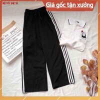 Quần thể thao ba sọc rộng (Quần thể thao nữ ống rộng)