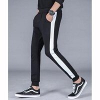 Quần Thể Thao Jogger 1 sọc - Chất Thun Poly 2 da chống nhăn không xù lông - QUẦN 1 SỌC BO,Size L 55 - 65kg