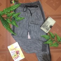 Quần thể thao muối tiêu ống bo xẻ dáng baggy