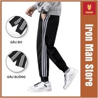 Quần thể thao nam nỉ dày dặn 3 sọc IRON MAN Jogger 3 lines [Q3S]