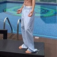 Quần Thể Thao Nam Ống Rộng Phong Cách Hàn Quốc Unisex Thời Trang Đường Phố Giả Hai Mảnh Thư Giãn Đi Biển Kích Thước M-2XL