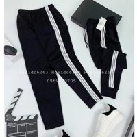 Quần Thể Thao Nỉ 3 Sọc Cho Cả Nam và Nữ QT22(40-86kg) Form Chuẩn, Chất Dày Đẹp