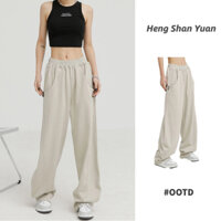 Quần Thể Thao Ống Rộng Màu Sắc Đơn Giản Cho Nữ