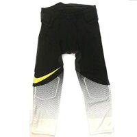 Quần thể thao Unisex legging lửng co dãn tốt gối đệm chống đau xanh Nike ( TH6447 )
