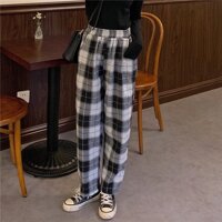 Quần Thun nữ kẻ caro 325, Cực đẹp đầy cá tính - Đen