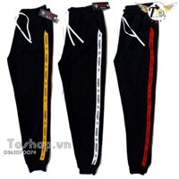 Quần thun Nữ Nam - Jogger (Quần màu đen - viền sọc 3 Màu NewAdd)