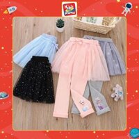 Quần thun ống dài kèm chân váy hoạ tiết Elsa cho bé gái (Cao 100-140cm, nặng 12-30k) N01340