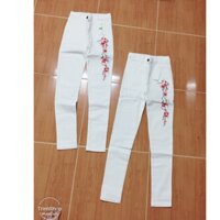 Quần trắng thêu