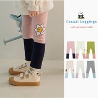 Quần Trẻ Em Quần Áo Trẻ Em Hàn Quốc Hàng Sẵn Có Trò Đùa Mùa Xuân Phong Cách Mới Quần Lót Bé Gái Khâu Quần Legging Co Giãn Quần Khóa Màu Trẻ Em