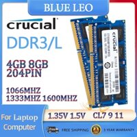 Quan trọng 4GB 8GB RAM DDR3 DDR3L 1066MHZ 1333MHZ 1600MHZ Bộ nhớ Laptop PC3 PC3L 8500S / 10600S / 12800S 2RX8 204PIN SODIMM RAM máy tính xách tay