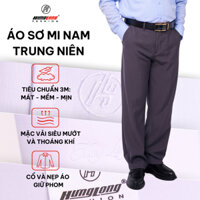 Quần trung niên cho bố quần âu nam trung tuổi ống xuông rộng vải dày dặn Màu Xám Ghi có size đầy đủ Hưng Long