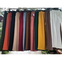 Quần trung niên nữ ống suông lưng thun, quần dài nữ bigsize chất liệu đũi mềm nhẹ mát QD02