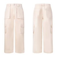 Quần Túi Hộp Kaki Form Ống Rộng Màu Be Nam Nữ , Cargo pant kaki màu be đường phố retro bụi bặm menswear pant