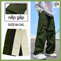 Quần túi hộp nam nữ quần dài Ống Rộng thời trang phong cách hàn quốc dây rút Eo đàn hồi quần baggy