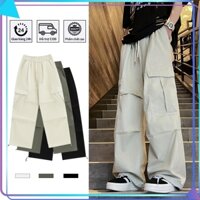 Quần Túi Hộp Nam Nữ Quần Ống Rộng màu trơn quần cargo Phong Cách Hiphop Đường Phố Unisex