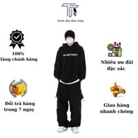 Quần túi hộp nam  vải kaki dù dây rút thành quần jogger ống rộng bigsize thu đông