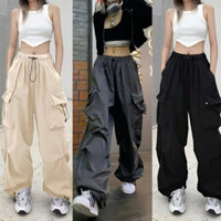 Quần Túi Hộp Nữ Gấu Rút Chất Kaki Rũ Đanh Mịn Mua Combo 2 quần tặng 1 áo, Ống Rộng Hàng Chính Phẩm Chống Nắng Chống Gió