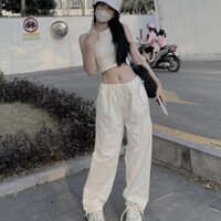 Quần Túi Hôp Nữ Rút Eo Ống Rộng Chất KaKi Loại Đẹp, Quần Jogger Bo Rút Gấu Trẻ Trung, Năng Động M209