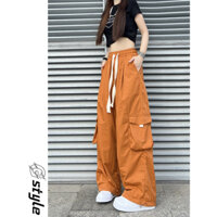 Quần túi hộp nữ suông dài ống to dây rút cargo QCL1 LuciK shop QD0002